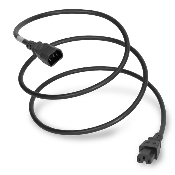 6FT Black High Temp IEC320 C14 to IEC320 C15 15A 250V