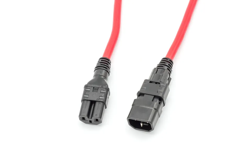 Zonit Z-Lock+ zC14 to zC15 dual-locking power cord, red